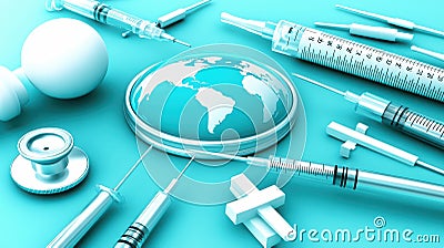 Global network and data exchange, visualizing interconnected systems in the digital age Stock Photo