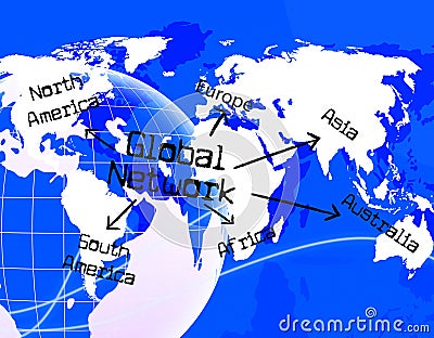 Global Network Indicates Www Communication And Communicate Stock Photo