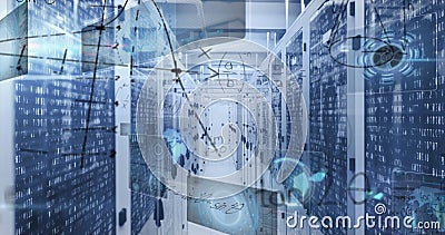 The global network of internet service providers or data processing centres is a vast and complex sy Stock Photo