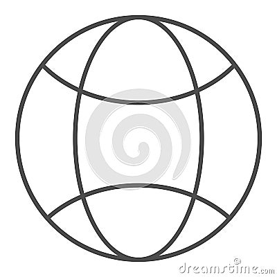 Global network thin line icon. Internet worldwide vector illustration isolated on white. Planet outline style design Vector Illustration