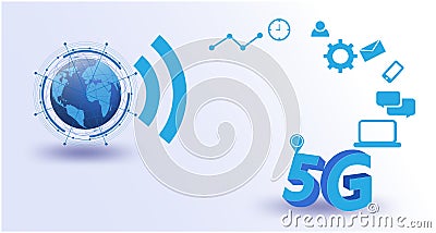 Global network,Vector futuristic,Internet of Things system 5G,connections,networking futuristic social media. communication data Stock Photo