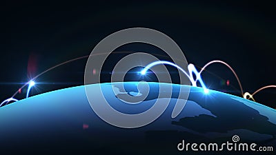Global network, world map animation. Seamless loop Global network, world map animation. Seamless loop