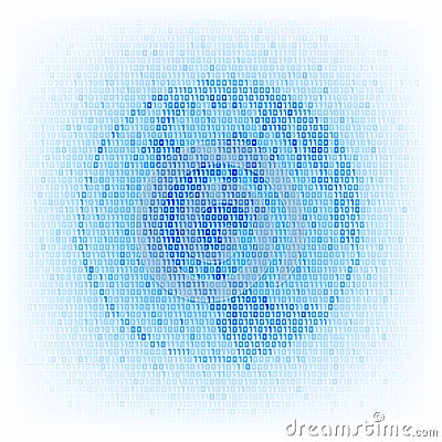 Global networking concept. Binary code globe icon. Vector Illustration