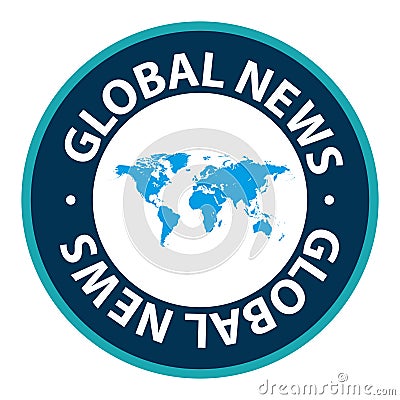 global news stamp on white Stock Photo