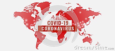 Global outburst of coronavirus covid-19 pandemic banner Vector Illustration