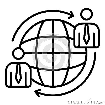 Global partner business icon, outline style Vector Illustration