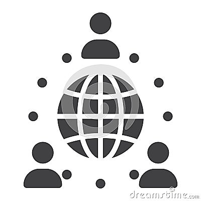 Global partnership solid icon, business Vector Illustration