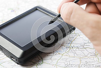 Global positioning system device Stock Photo