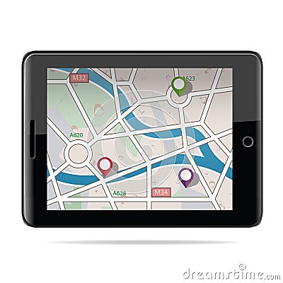 Global Positioning System, navigation. GPS navigator icon. Vector illustration Vector Illustration