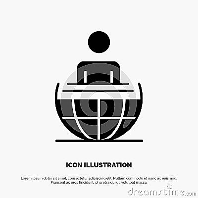 Global Process, Business, International, Modern solid Glyph Icon vector Vector Illustration