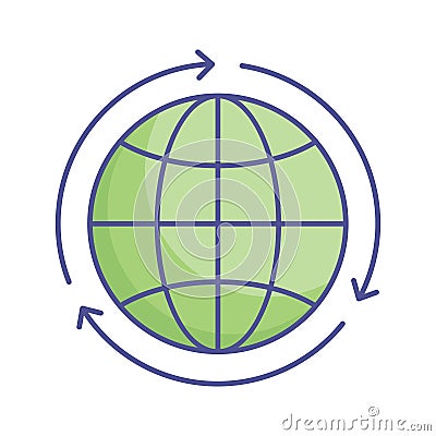 Global process Vector Icon which can easily modify or edit Stock Photo