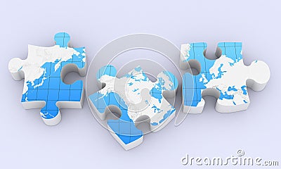 Global puzzles map Stock Photo