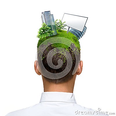 Global realty man Stock Photo