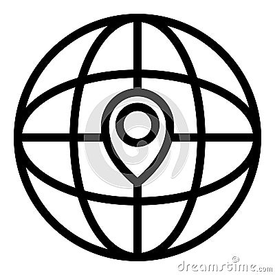 Global relocation icon, outline style Vector Illustration