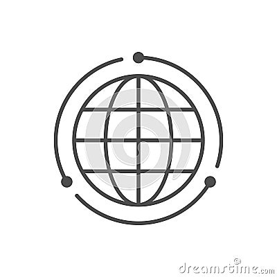 Global relocation line outline icon Vector Illustration