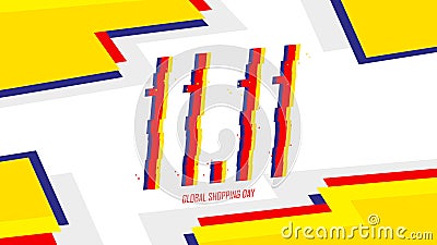 Global Shopping Day Banner. November 11 commercial background for commerce advertising. Vector illustration. Vector Illustration