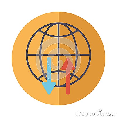 Global sphere icon block vector design Vector Illustration