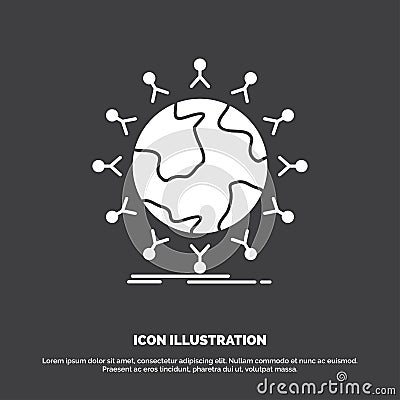 global, student, network, globe, kids Icon. glyph vector symbol for UI and UX, website or mobile application Vector Illustration