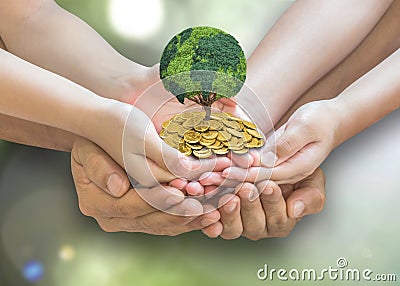 Global sustainable investment fund with environment, social, governance (ESG) and CSR policy concept Stock Photo