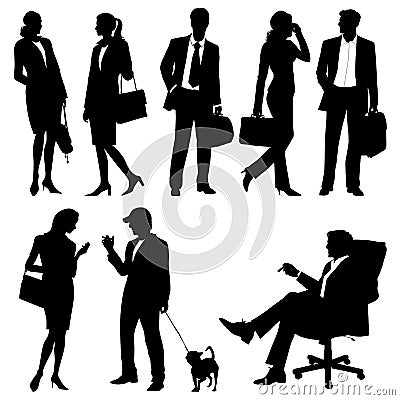 Global team - silhouettes Vector Illustration