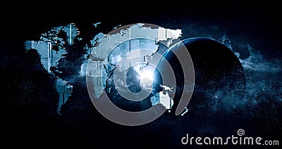Global technologies concept. Elements of the image furnished by NASA . Mixed media . Mixed media Stock Photo