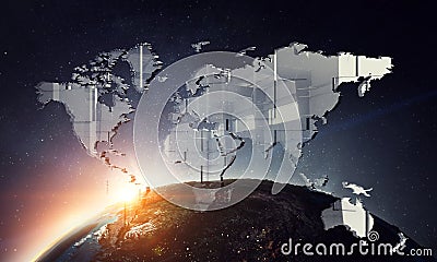 Global technologies concept. Elements of the image furnished by NASA Stock Photo