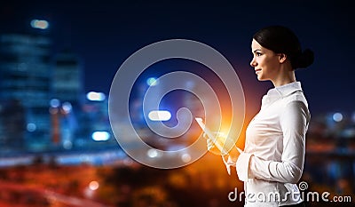 Global technologies concept . Mixed media Stock Photo