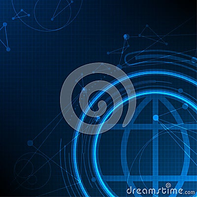 Global technology network, abstract telecoms future background Vector Illustration