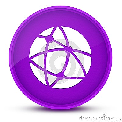 Global technology or social network luxurious glossy purple round button abstract Cartoon Illustration