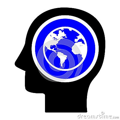 Global Thinking Icon Vector Illustration