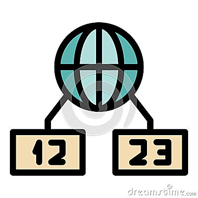 Global time icon vector flat Stock Photo