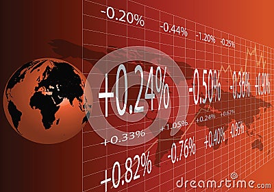 Global Trading In Orange Vector Illustration