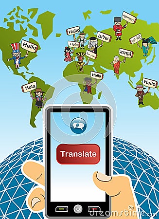 Global translation app concept Vector Illustration