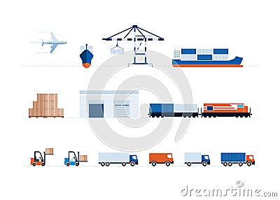 Global Transportation And Delivery Vector Illustration