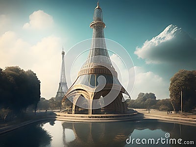 Global Treasures: Captivating Landmark Artwork Stock Photo