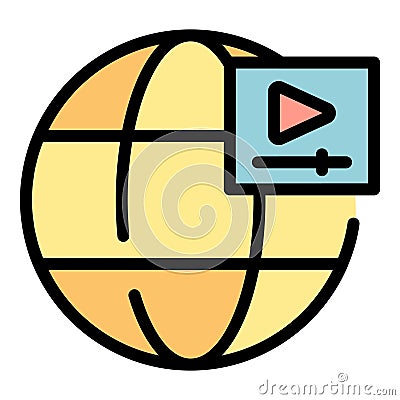 Global tutorial icon vector flat Vector Illustration