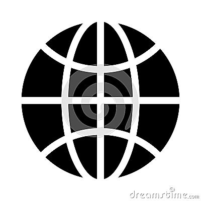 Global glyph flat vector icon Vector Illustration