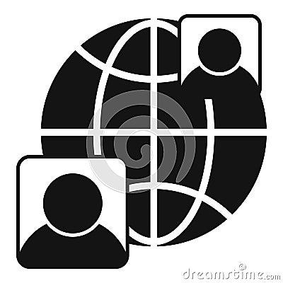 Global video call icon, simple style Vector Illustration