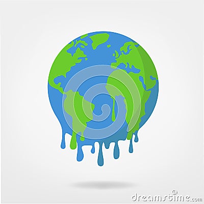 Global warming / climate change world illustration - earth vect Vector Illustration