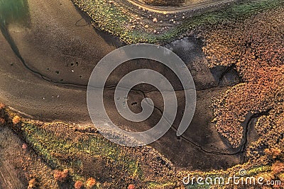 Global warming, completely dried up due to climate change Stock Photo