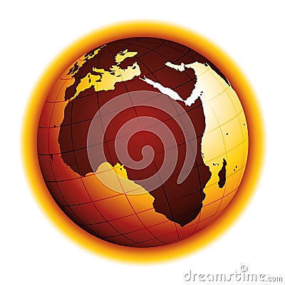 Global warming. Drought effect. Climate change. Environmental danger vector icon. Vector Illustration