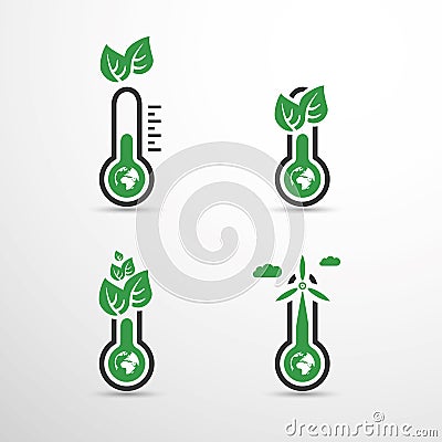 Global Warming, Ecological Problems And Solutions Vector Illustration
