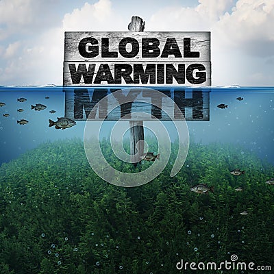 Global Warming Myth Cartoon Illustration