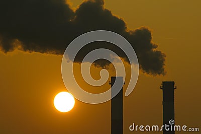 Global Warming at sunset Stock Photo