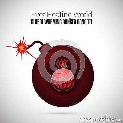 Global Warming Time Bomb Cartoon Illustration