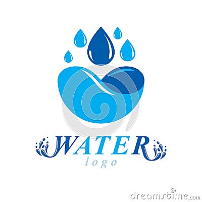 Global water circulation vector logotype for use in spa and resort organizations. Vector Illustration