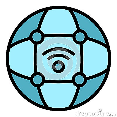 Global wifi internet icon vector flat Stock Photo