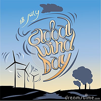 Global Wind day. 15 june. Vector Illustration Vector Illustration