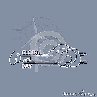 Global Wind Day vector illustration isolated on grey Vector Illustration