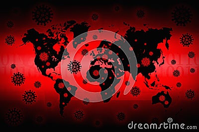 Global world crisis virus epidemic background illustration Cartoon Illustration